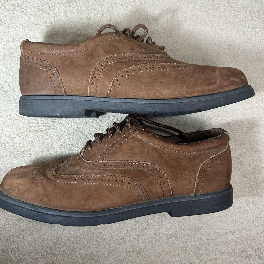 Oak Harbor Men's Size 7.5 M Brown Leather Wingtip Casual Oxford Shoes